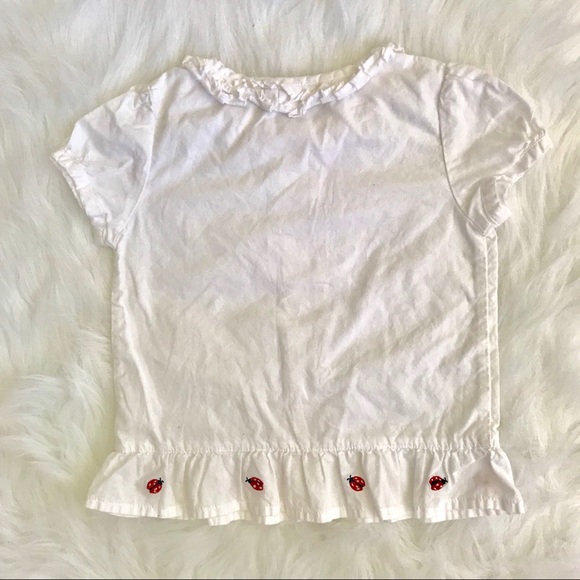 5/25$ - Janie and Jack White Ruffle Top Ladybug 2T - Picture 5 of 5